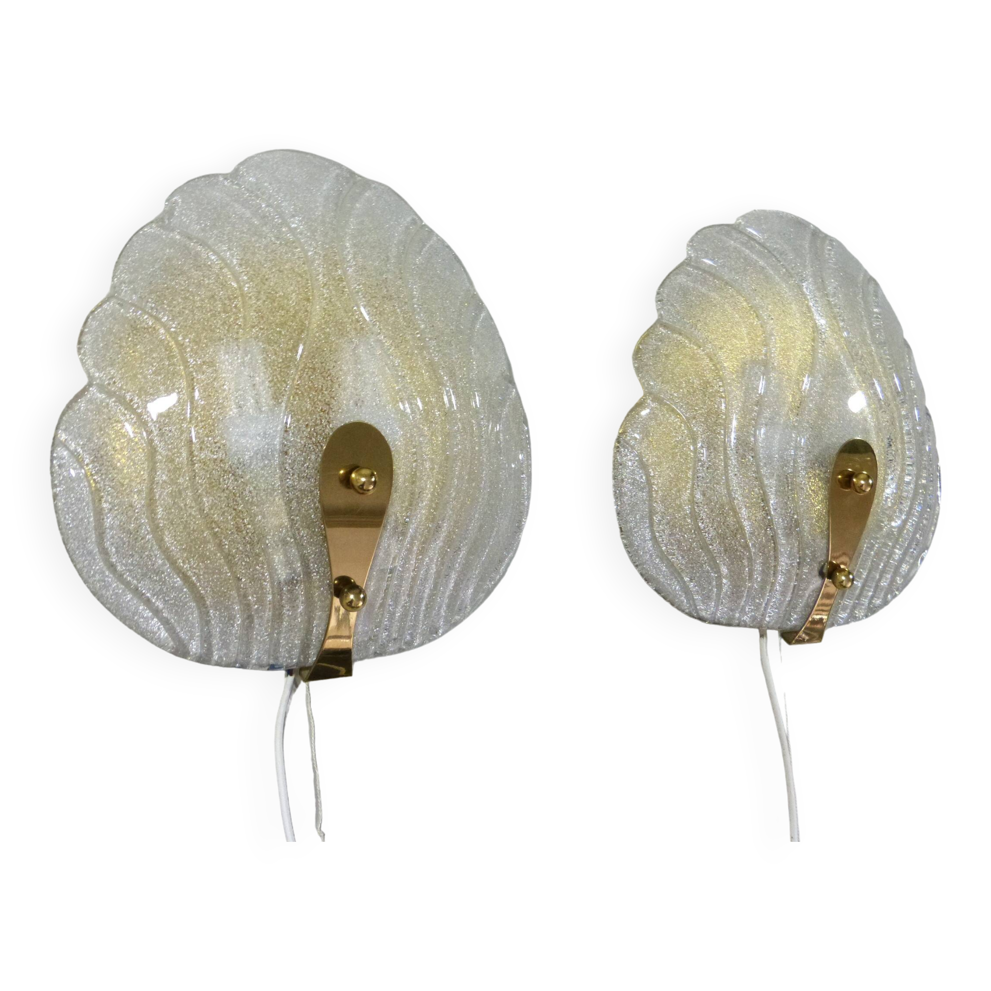 Set of 2 Murano glass wall lamps by Hillebrand 1960’s