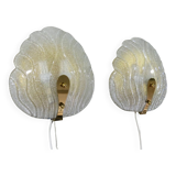 Set of 2 Murano glass wall lamps by Hillebrand 1960’s