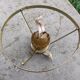 Oil lamp or quinquet in porcelain and glass
