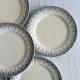 6 flat earthenware plates, blue floral border