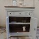 Small Louis Philippe style sideboard of beautiful craftsmanship, enhanced in storm gray.