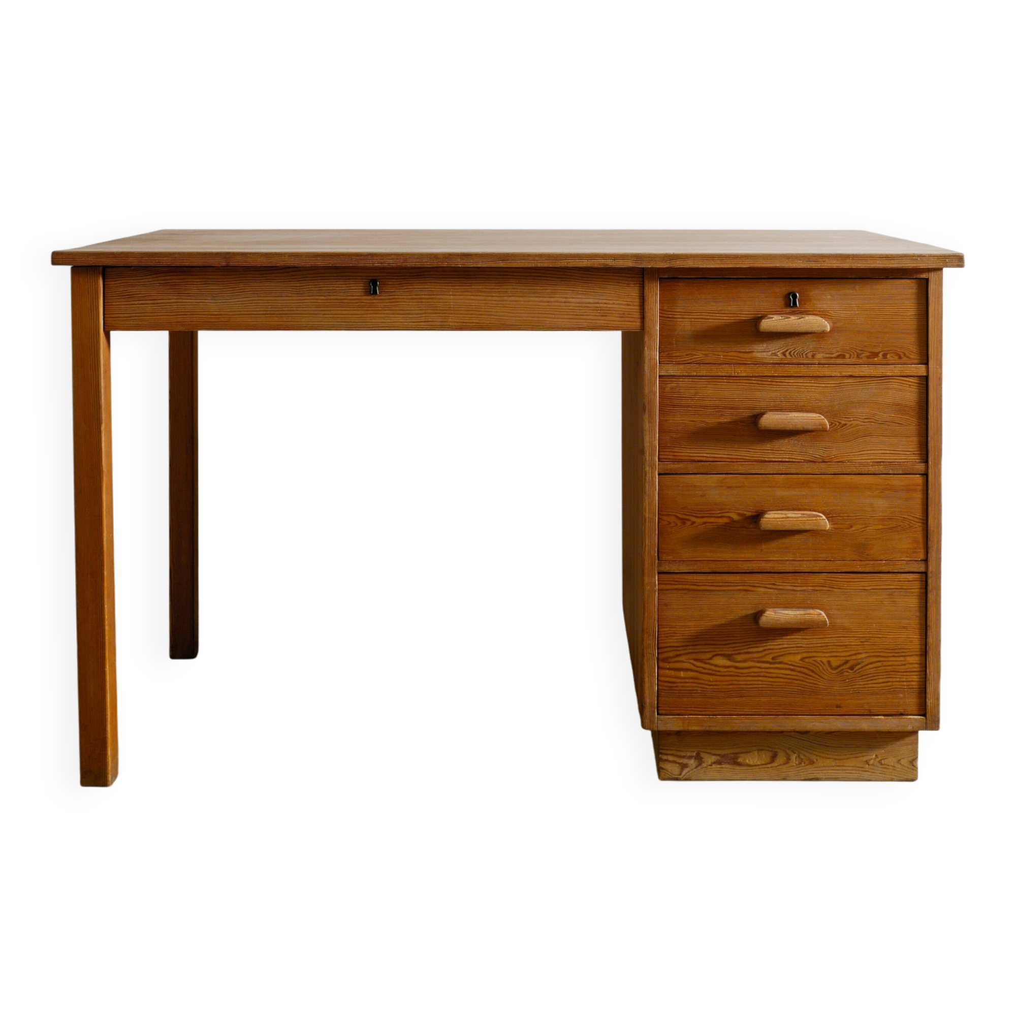 Swedish Wooden Pine Desk by Axel Einar Hjorth for Nordiska Kompaniet, 1930s
