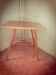 Scandinavian table with compass legs + magazine rack.
