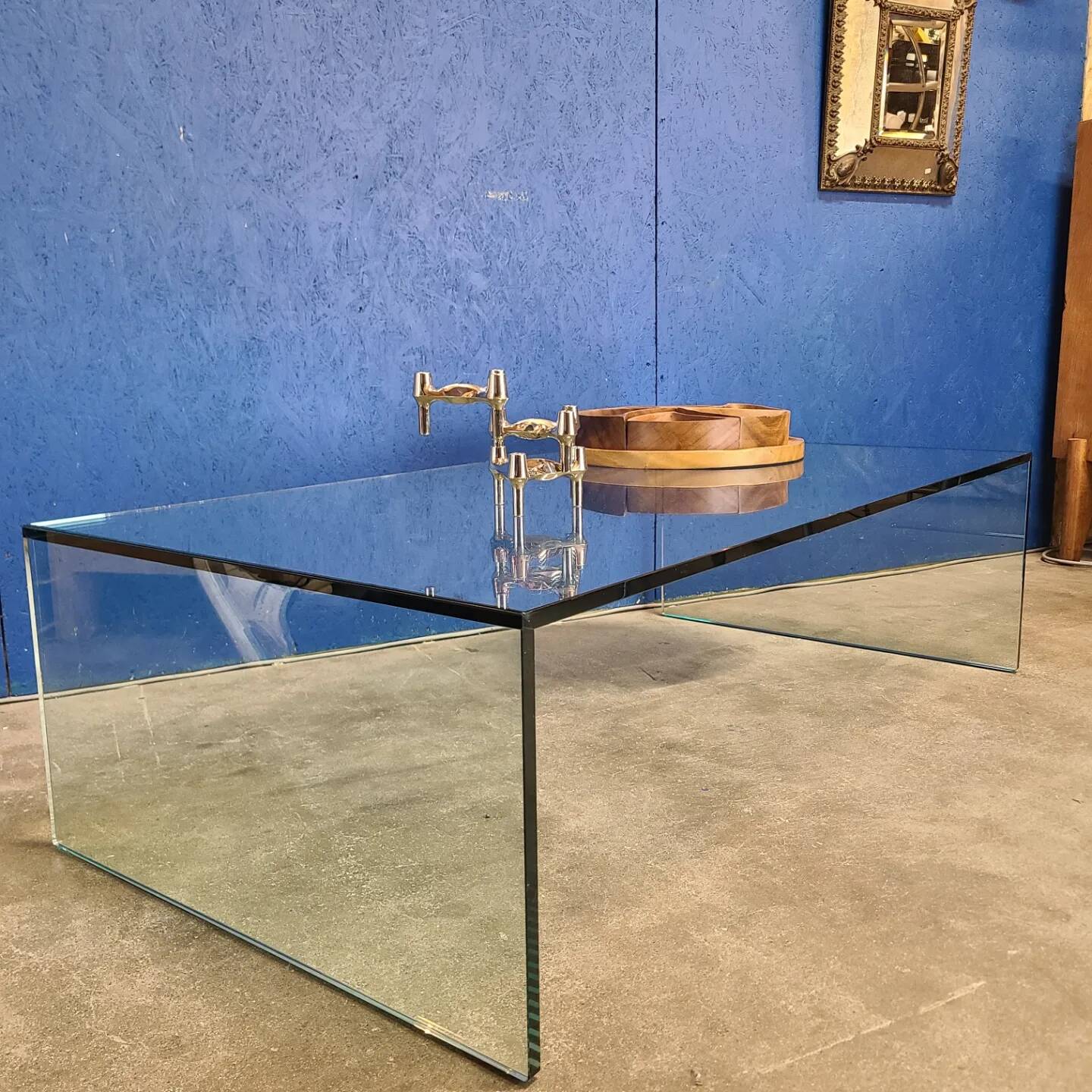 Table basse Eden en verre, années 80 par Tonelli Design