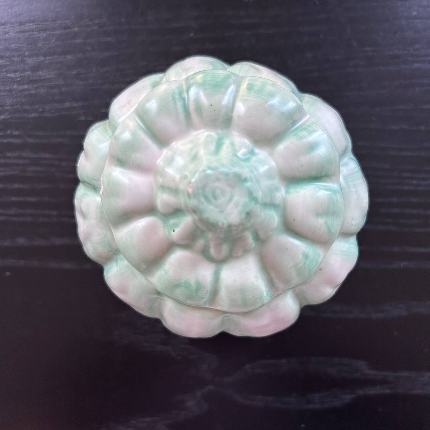 Pumpkin sugar bowl in slip