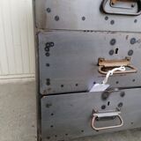 Antique workshop workbench, vintage, metal and wood