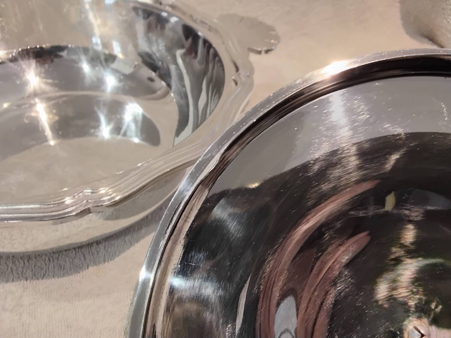 Silver-plated metal covered vegetable dish by Christofle Vendôme silversmiths