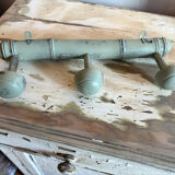 Antique coat hook, cerused green celadon