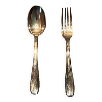 Silver metal cutlery