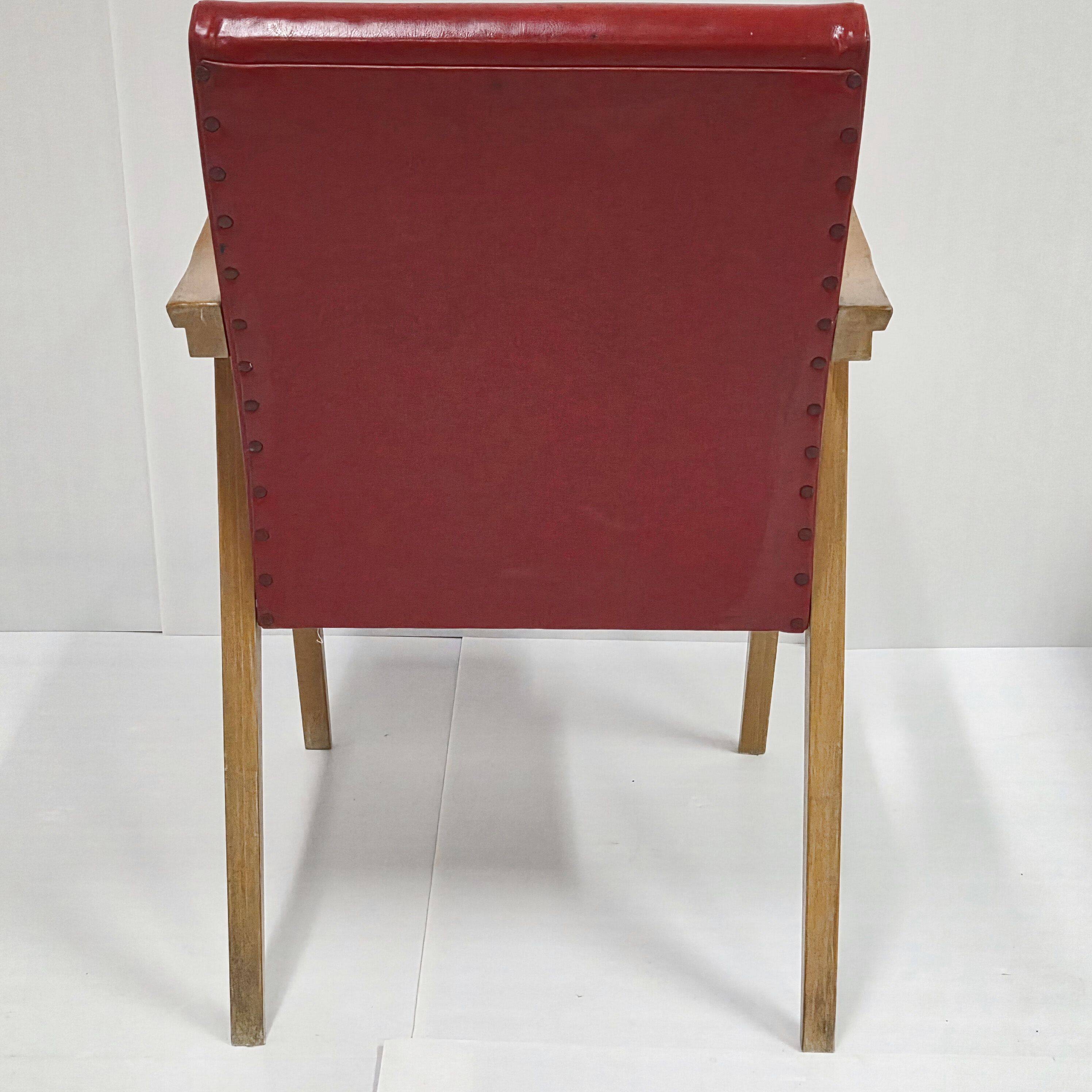 Fauteuil vintage pieds compas 1950