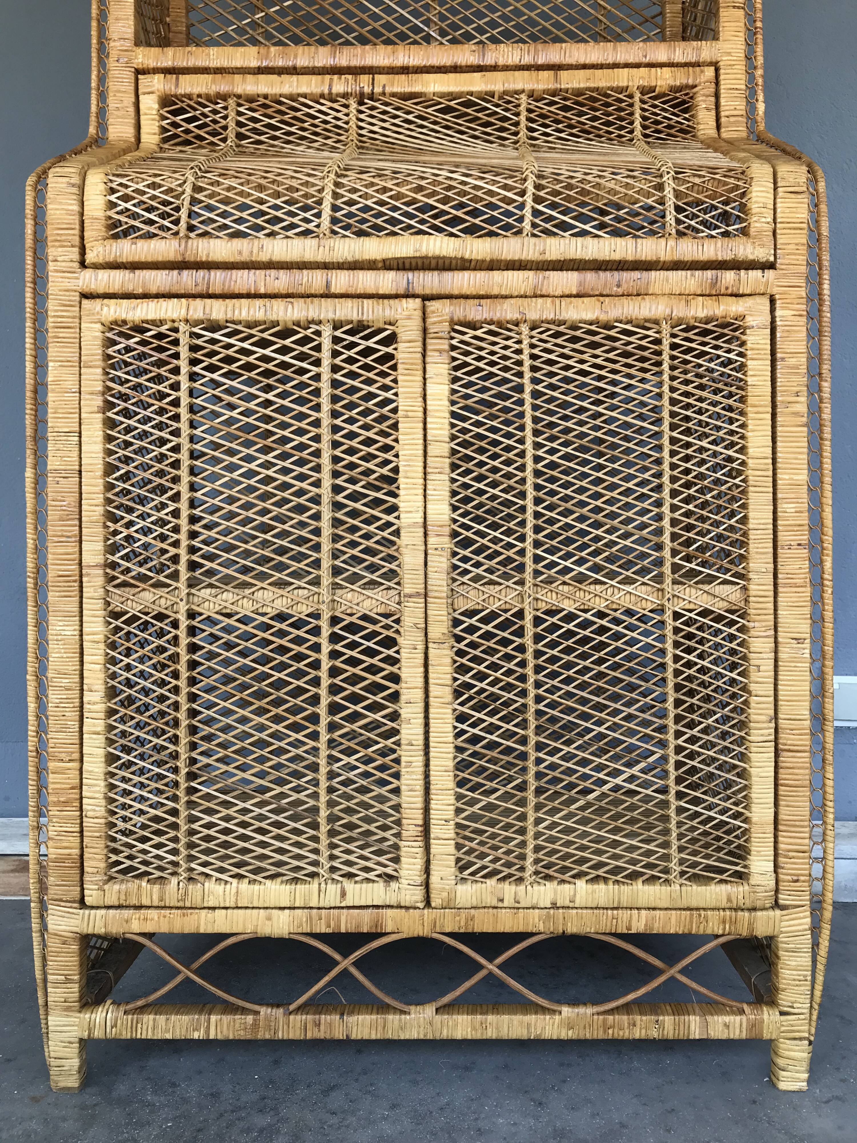 Vintage rattan bookcase