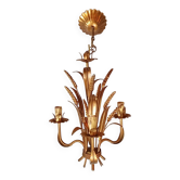 Vintage chandelier wheat sheaf gold metal