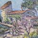 Huile sur toile signée, Mas en Provence