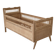 Children's bed in wood and sandblasted rattan from the 1960s.