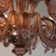 Venetian chandelier in Murano glass in amethyst colour, 8 light arms, 20th century
