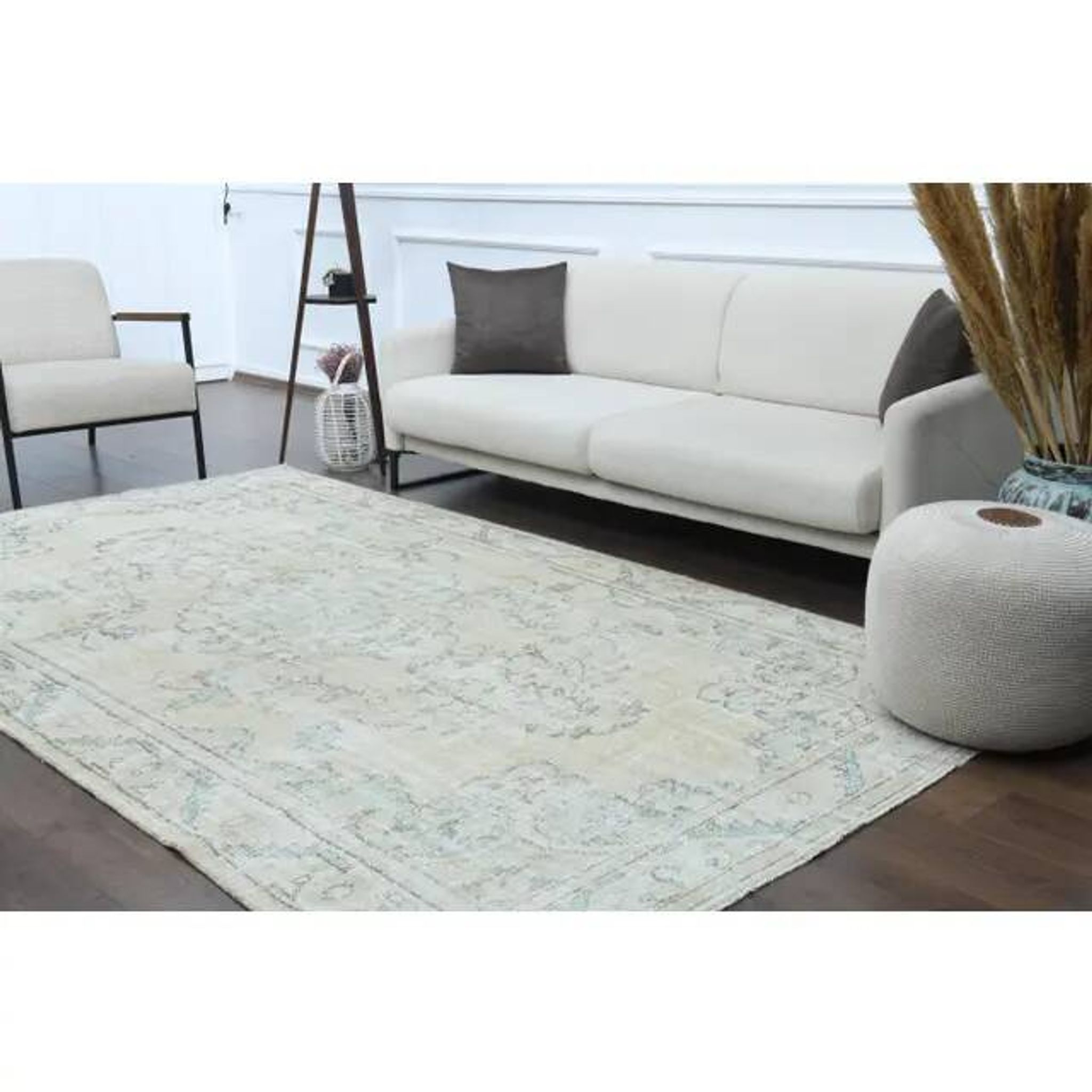 1970s Turkish Oushak Handmade Wool Cotton Orange Area Rug 178x307
