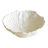 Saladier, égouttoir en céramique blanche en barbotine raisins