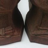 Pair of cast iron fireplace chenets "children"