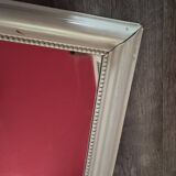 Vintage rectangular mirror in white wood 70 x 51cm