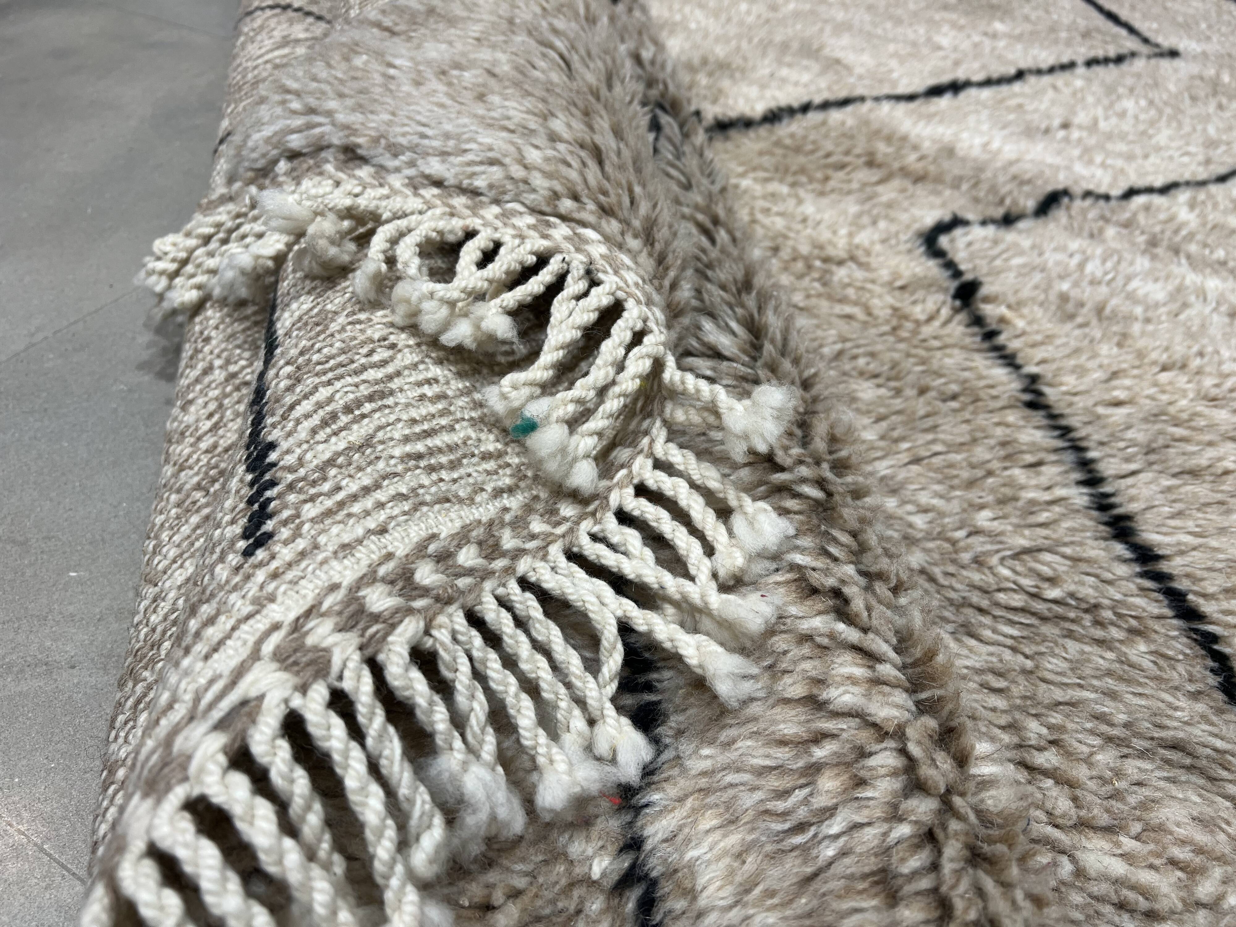 Carpet beniourain gray striped black 155x193cm