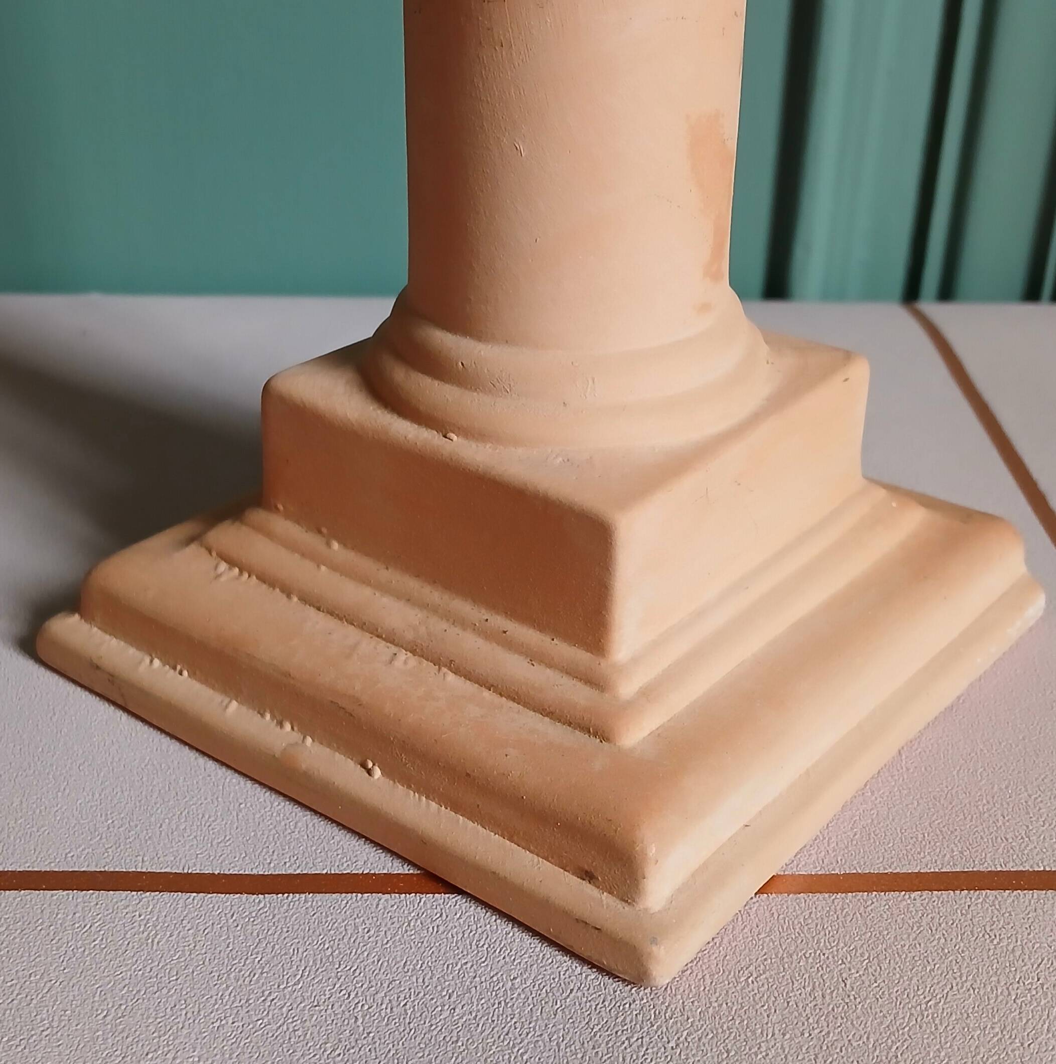 Bougeoir colonne terracotta