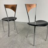 Rare dining chairs in copper by Cattelan italy, 1970s