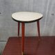 Ancient Tabouret Formica Feet Compas Tripodes Wood - Vintage Brass Bout