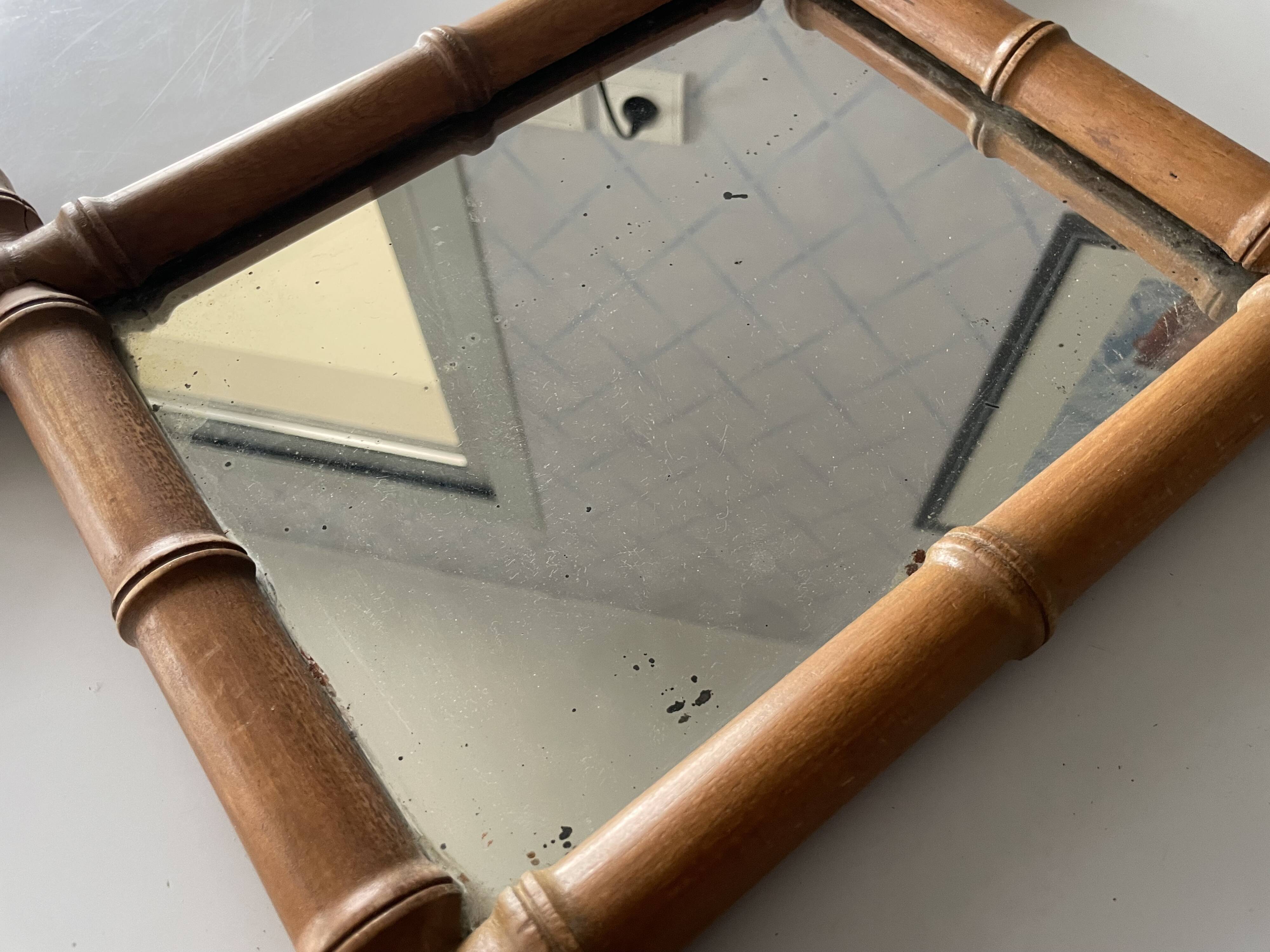 1960s faux bamboo mirror