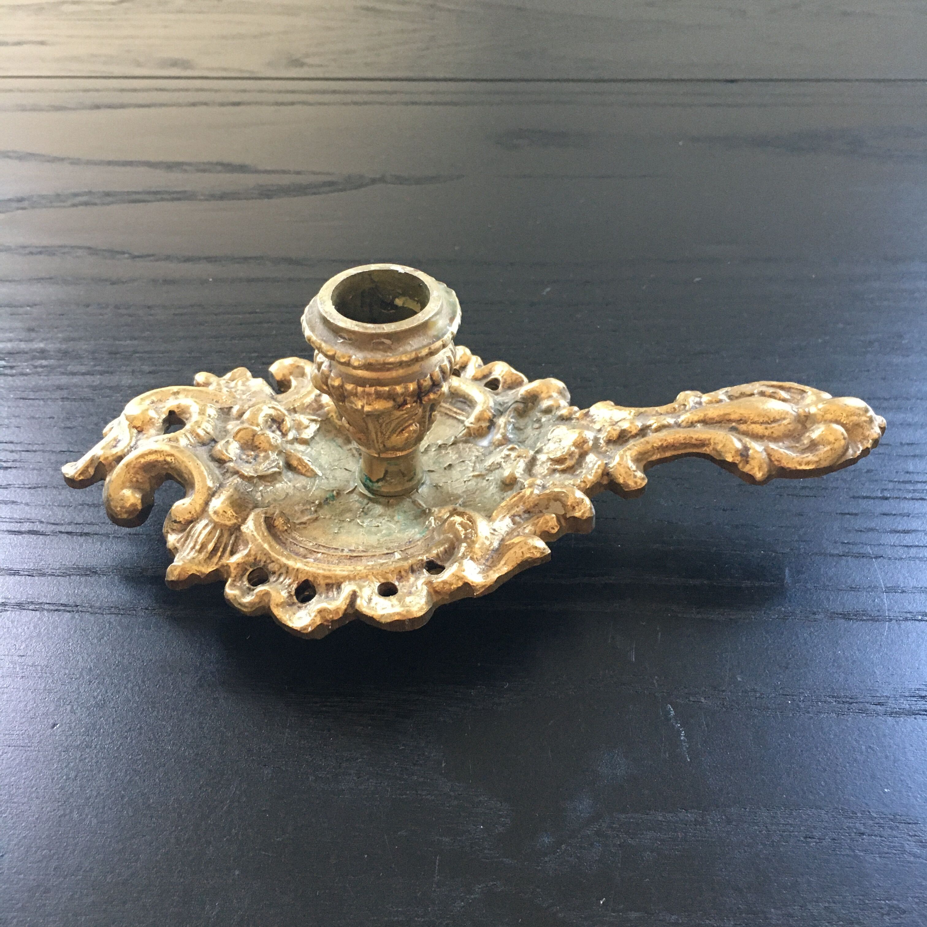 Gilded bronze rock holder