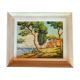 Huile sur toile signée, mas Provençal bord de mer