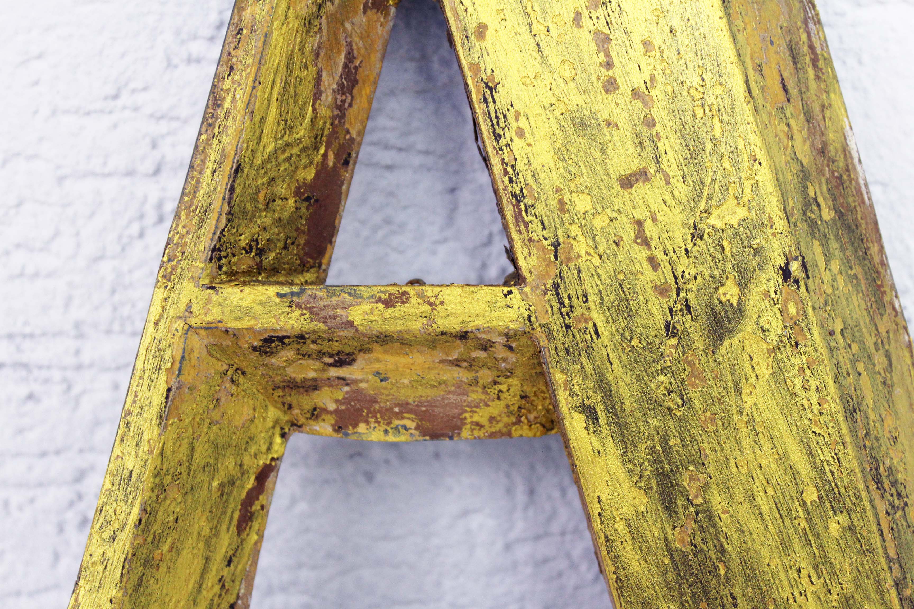 Old letter "A" metal color gold