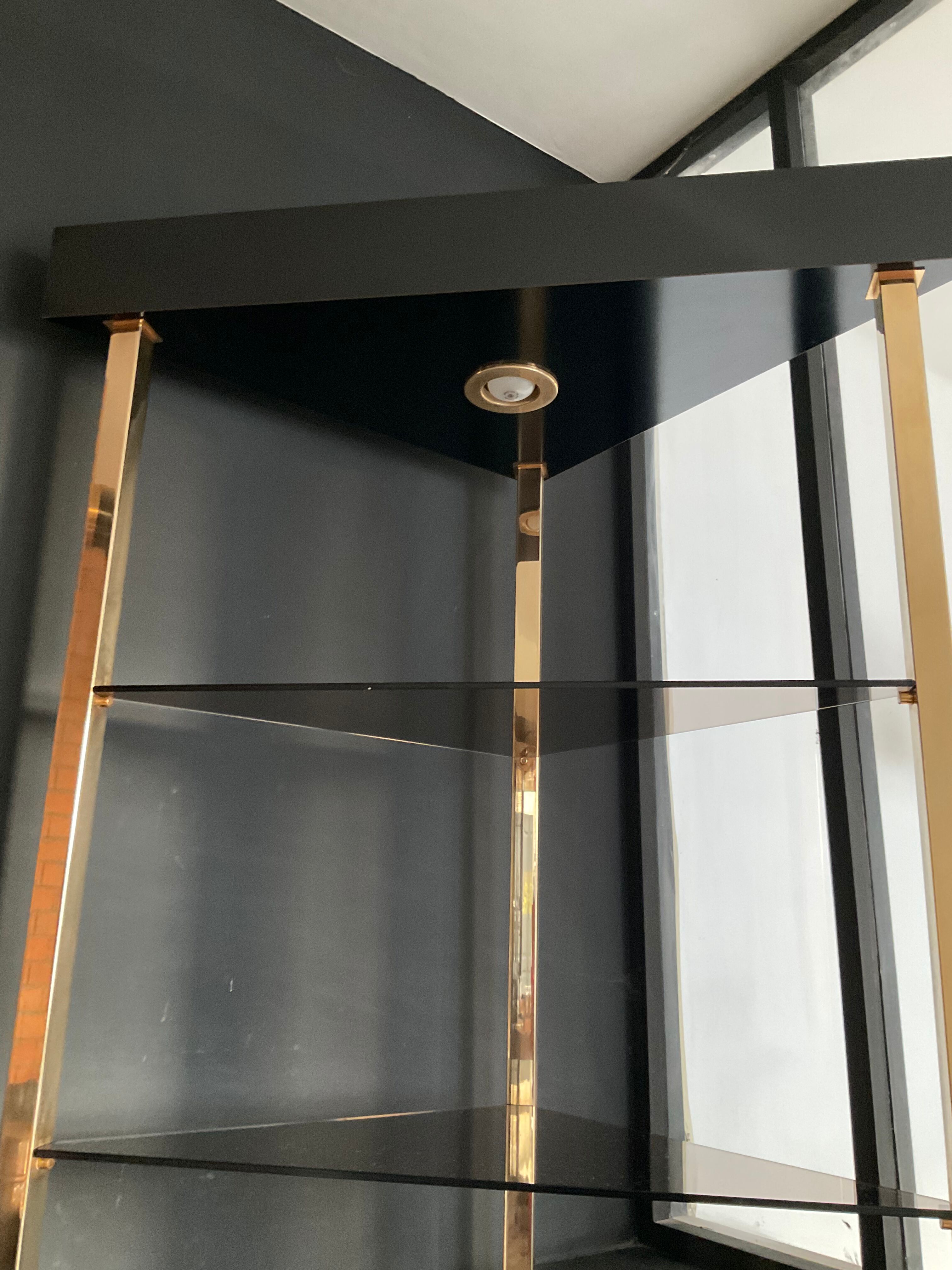 70s brass light shelf