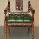 Chesterfield leather office chair with Dutch marquetry