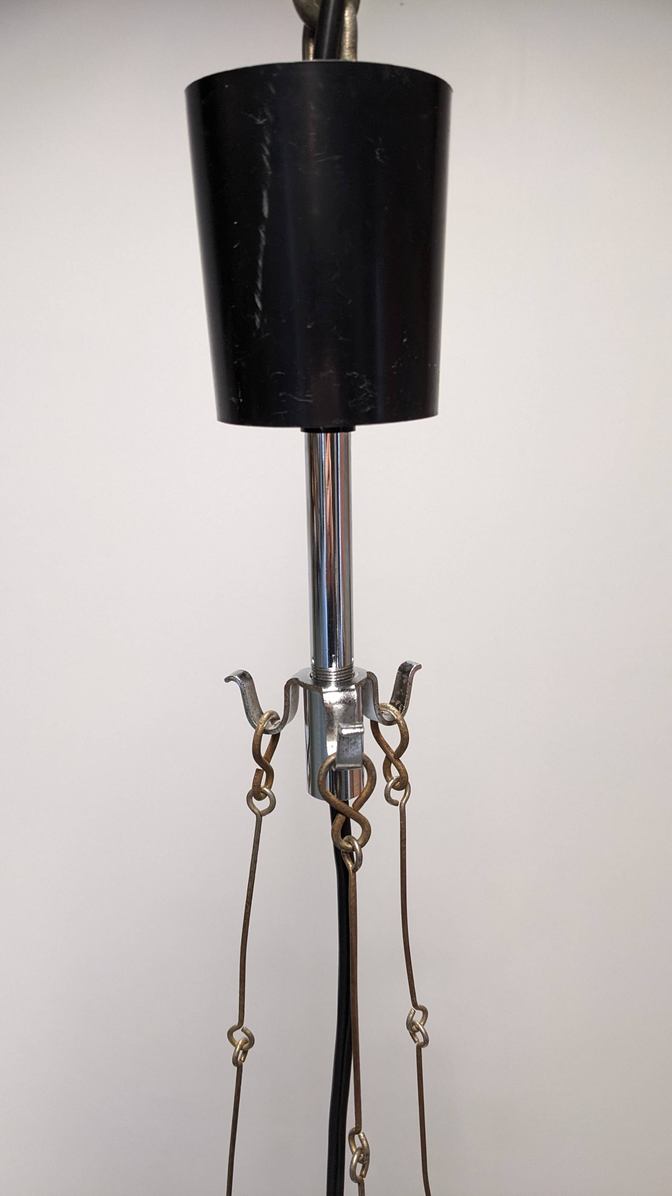 XL dome suspension in white opaline by Limburg, Germany, circa 1960.