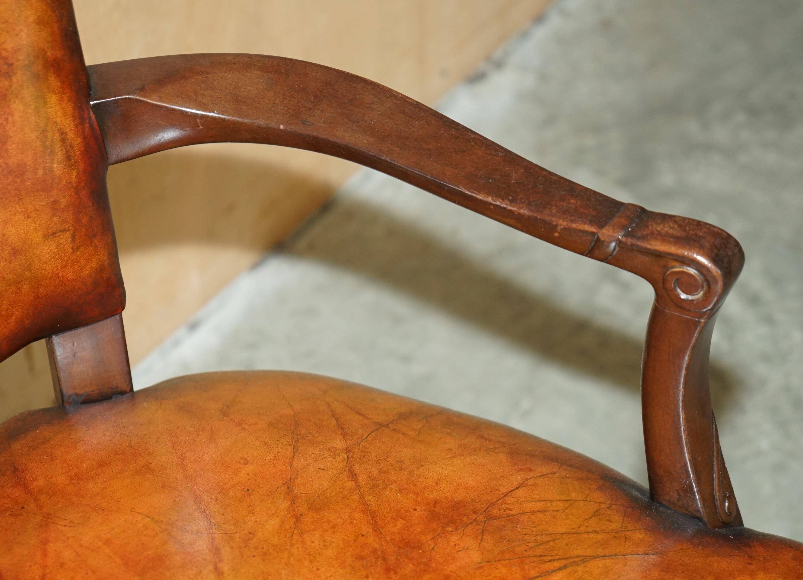 Restored leather office chair, Victorian era