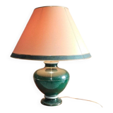 Grande lampe signée L. Drummer – céramique verte effet marbre