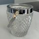 Vintage glass ice bucket – ice tray with metal handles