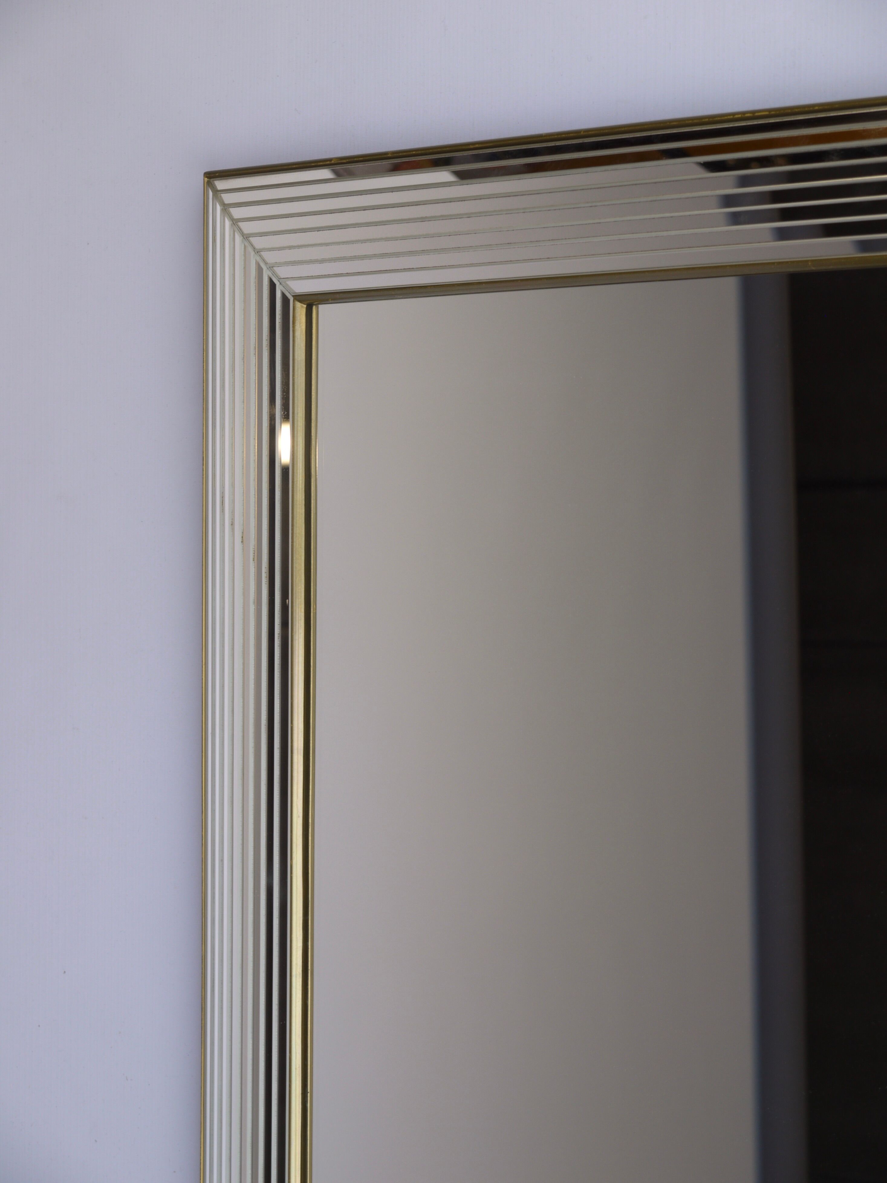 Vintage wall mirror by Deknudt, Belgium 1970