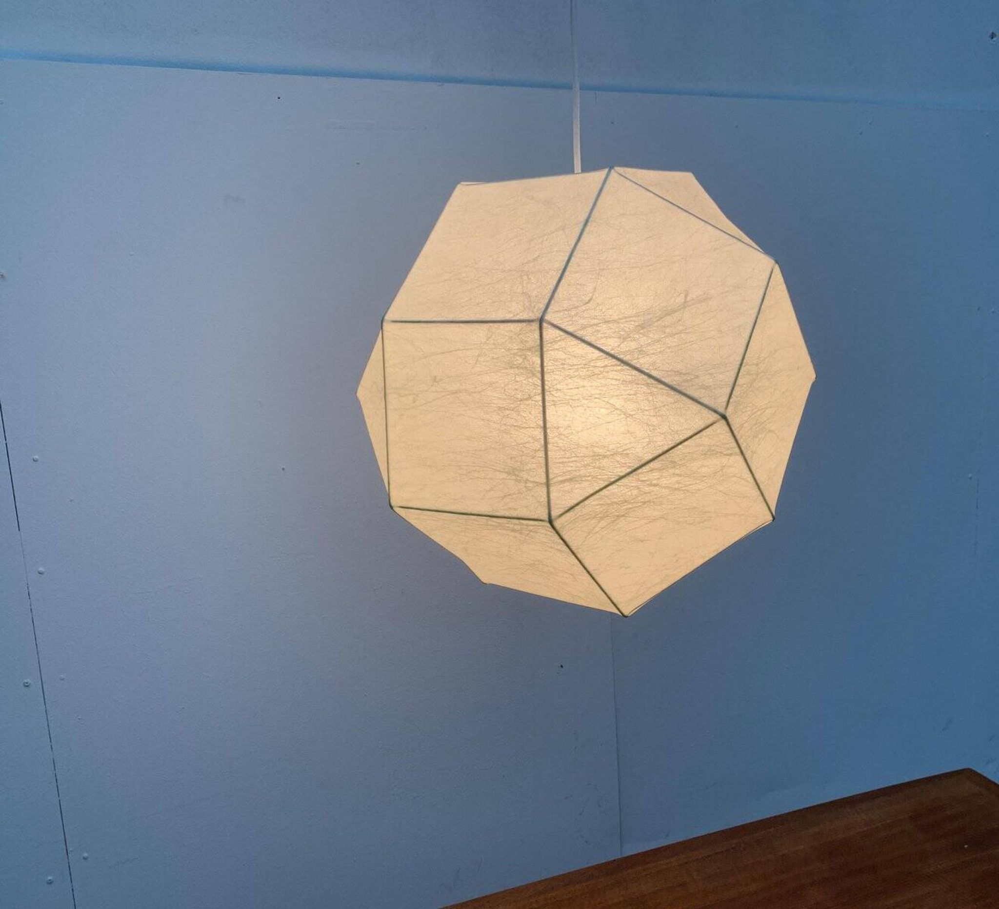 German cocoon pendant lamp from the mid-century by Goldkant Leuchten, Wuppertal.