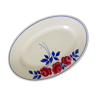 Plat oval vintage de la manufacture française HBCM modèle Ispahan en porcelaine