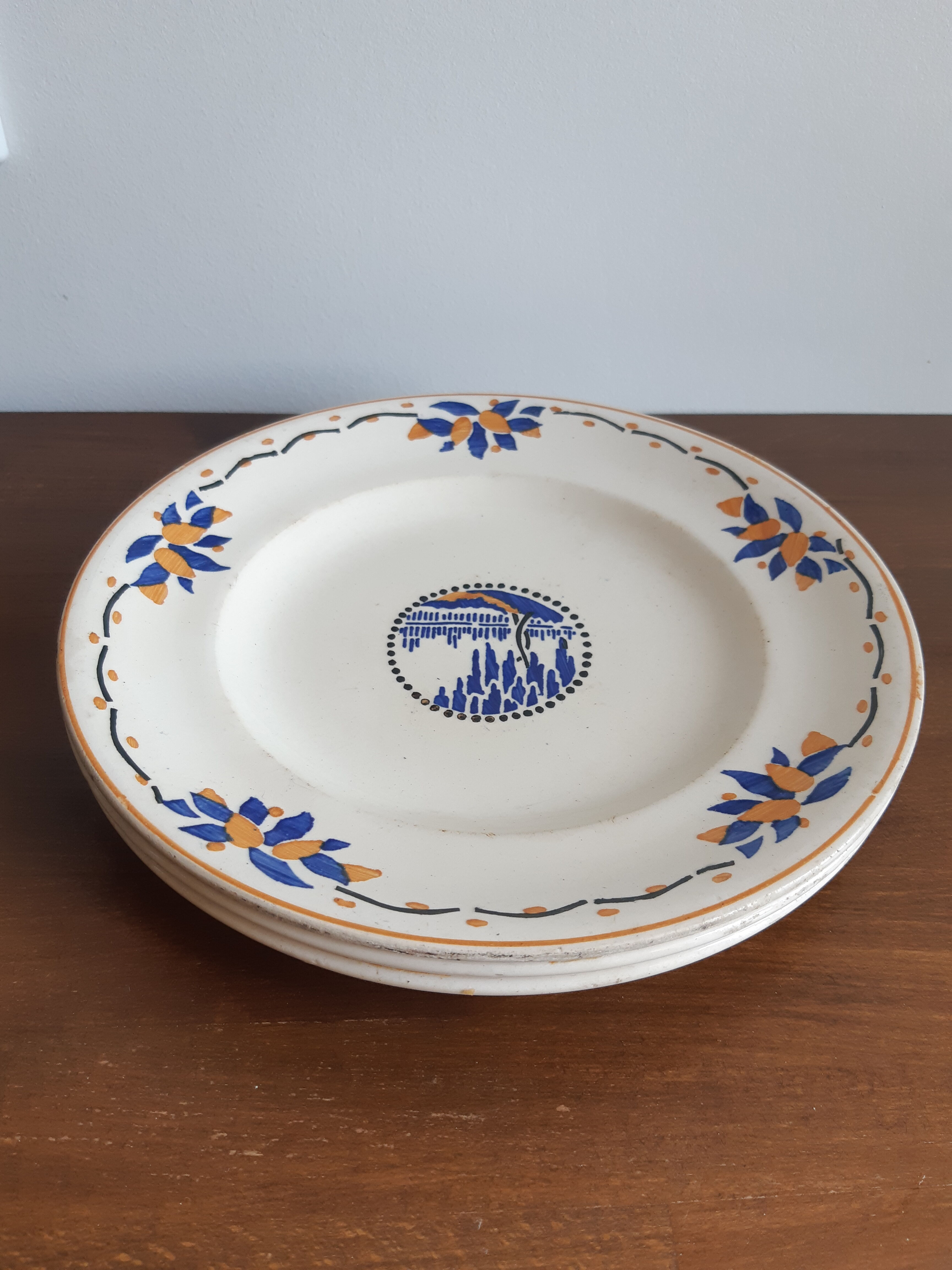 Set of 3 longwy plates