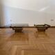 Vintage 1970s Square Coffee Table in Brass and Smoked Glass, David Hicks