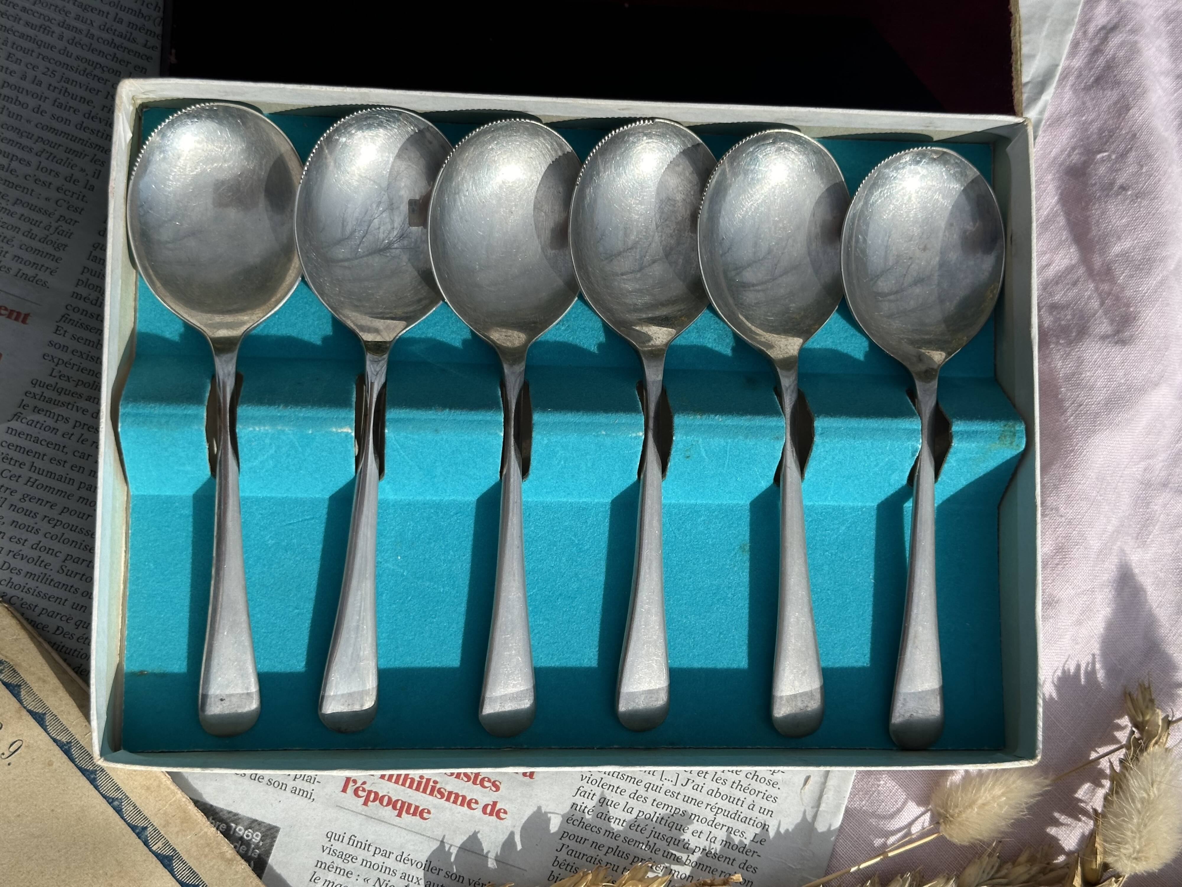Set of 6 Vintage Fruit or Ice Cream Spoons Model Uniplat