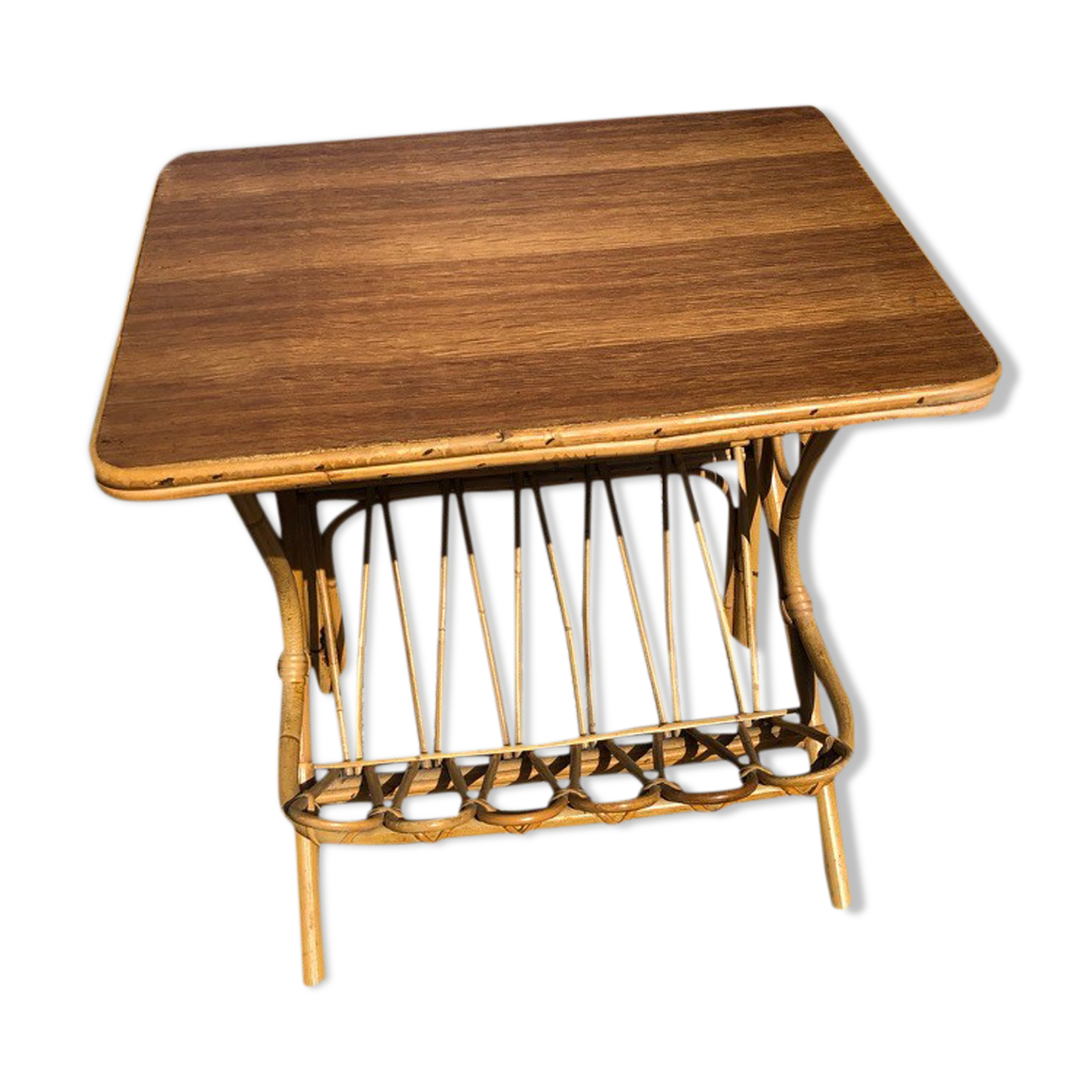 Vintage rattan bedside