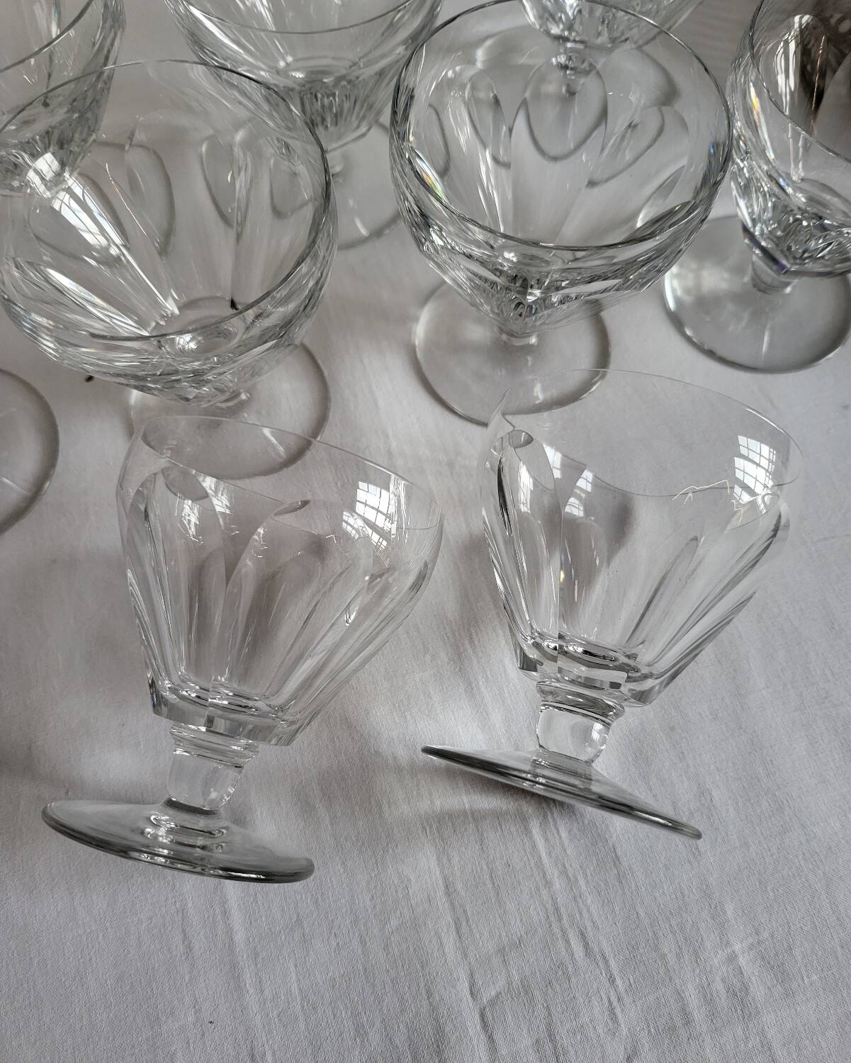 BACCARAT 10 Verres à vin en Cristal Modèle Périgord - Signé