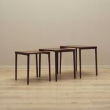 Set of three rosewood tables, Danish design, 1960s, production: Denmark
