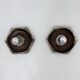 Set of 8 brown ceramic wall lamps, 1970s