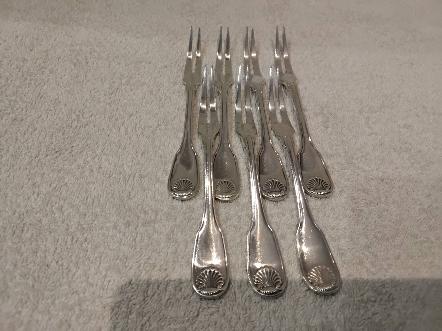 7 silver-plated metal snail forks by Christofle Vendôme