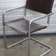 3 fauteuils Matteo Grassi en cuir marron et structure chromée vintage