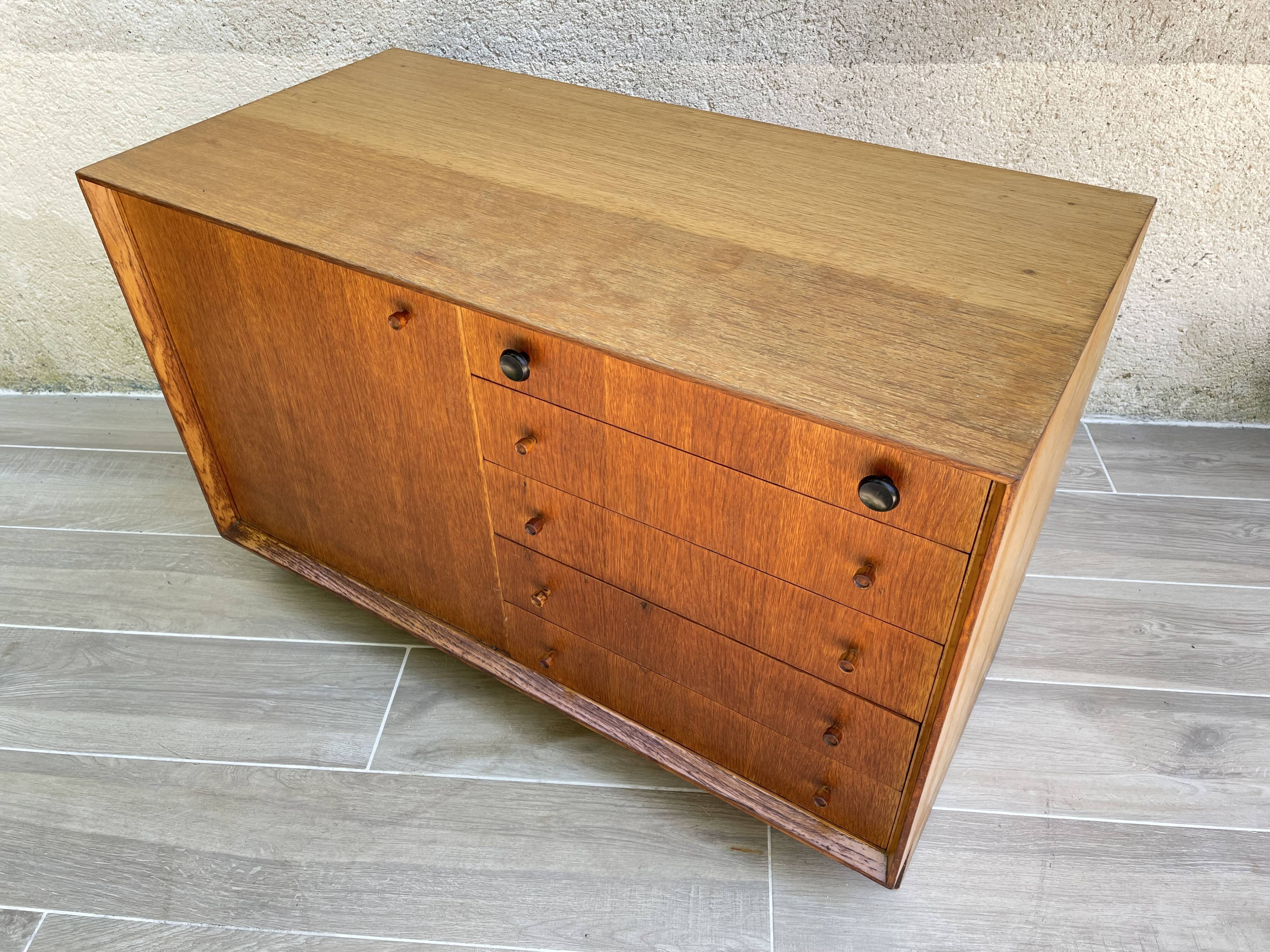 Scandinavian sideboard with 5 vintage drawers